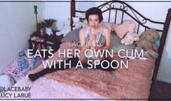 Lucy Eats Her Own Cum With A Spoon