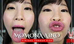 Virtual Tongue Kiss: Momona Aino kiss, spit and lick you POV