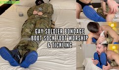 Gay soldier bondage - Boot sock foot worship & tickling