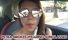 Petra smokes wearing sunglasses - FULL HD