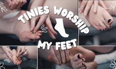 Tinies worship my feet and naughty tiny gets stuffed in my pussy 720p