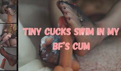 Tiny cucks swim in my boyfriend's cum 720p