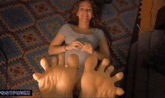 Leia Gives a POV Sole Show and gets her Feet Worshiped