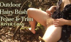 Outdoor Hairy Bush Tease And Trimming