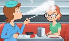 Pregnant Stepmother Teaches Stepdaughter how to Smoke: A Girl Starts Smoking Story (All White Cigarette Edition)