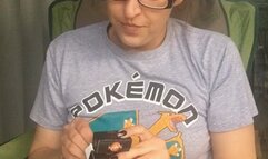 Cute Chubby Nerd Smoking in Pokemon T-shirt