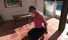 Maya Homerton - New Outdoor Hogtie Escape Challenge for the spanish Yoga Instructor - Full Clip mp4 HD