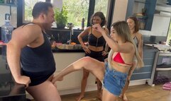 Brutal Ballbusting by Three Evil Girls - Part 2