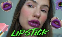 Three shades of purple lipstick