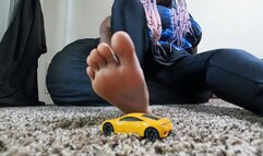 Giantess Sexy Soles vs Tiny Yellow Car 1080 smaller