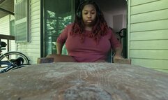 Teeny on Giantess Coffee Table POV 4k