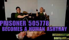 Masochist Training Sessions - Part 10 - Prisoner 505778 Becomes A Human Ashtray mp4