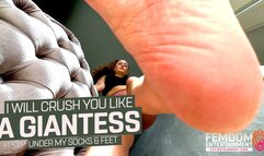 I'll crush you like a giantess under my socks and feet ( Giantess Feet & Shrinking with Miss Anastasia S ) - 640p wmv