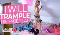 I will trample his face flat ( Trampling with Lady Sandy Foxx ) - FULL HD MP4