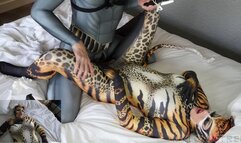 200 Nora Fox leopard lycra Zentai lion sex
