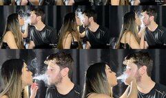 Blowing smoke on my boyfriend's nose! - a custom clip