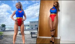 Emma's Halloween Nightmare: Superwoman Bound and Tapegagged in Inescapable Belt Bondage! (4K)