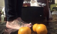 Fruits and food crush fetish barefoot by heavy latina girl