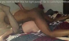 Amateur white wife has rough fuck as her hubby lets it happen