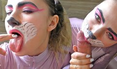 Horny bunny dress up suckingKINK testicles sucking cock swallowing cum TREAT