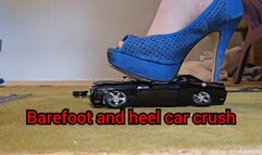 Barefoot and heel car crush