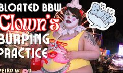 Bloated BBW Clown's Burping Practice - MP4