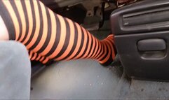 Halloween socks driving