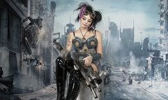 435 - 2D - Quinn Diamond Tattoo teen babe - Future warrior girls series - cosplay solo girls masturbations