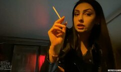 Serve Mistress Glamorous as her human ashtray POV