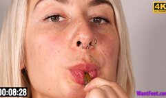 Melissa Eating Gummy Bears - 4K MP4