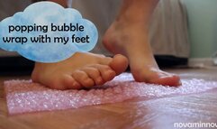 popping bubble wrap with my feet
