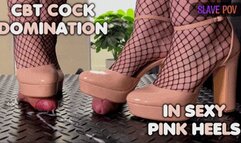 CBT Domination in Sexy Pink Heels, Bootjob and Kicking (Slave POV Version) - TamyStarly - Shoejob, Ballbusting, Trample, Trampling, Stomp, High Heels