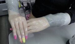 Long Latex Gloves and Lube Hands