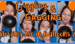 Giggling and Gagging Blowing Air in Balloons 2