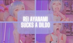 Rei Ayanami sucks a dildo