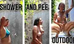 Shower and pee outdoor