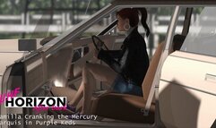 Camilla Cranking the Mercury Marquis in Purple Keds 1080p