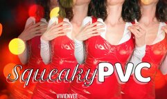 Squeaky PVC Noisy Red Viny Dress Fetish Queen VivienVee