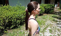 Showing Off My Gorgeous Ponytail Outside - SCENE 3 (4K - UHD 2160p MP4)