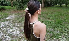 Showing Off My Gorgeous Ponytail Outside - SCENE 2 (4K - UHD 2160p MP4)