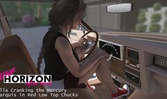 Ella Cranking the Mercury Marquis in Red Low Top Chucks 1080p