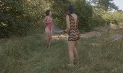 Waterhose fun- get refreshed- fetish, outdoors ,lesbian ,fishnet