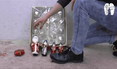 Christmas ornaments under Sneakers