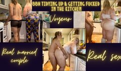 BBW Tidying Up & Getting Fucked in the Kitchen