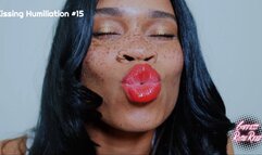 Kissing Humiliation #15- Ebony Femdom Goddess Rosie Reed Humiliates Lipstick Losers With Red Shiny Glossy Lips- standard definition