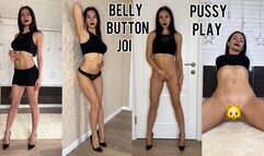 Belly button JOI in Russian & pussy play