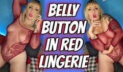 Belly Button In Red Lingerie