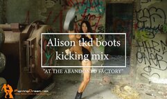 Alison tkd boots kicking mix at the abandoned factory