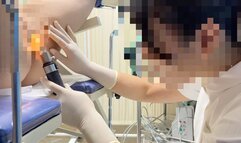 Asian drop nurse enema, anal inspection and hand job
