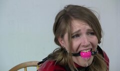 Ashley Lane Red Straitjacket and Pink Ball Gag Bondage